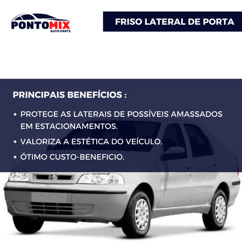 Jogo Friso Lateral Palio 2001 2002 2003 2004 2005 4 Portas 2