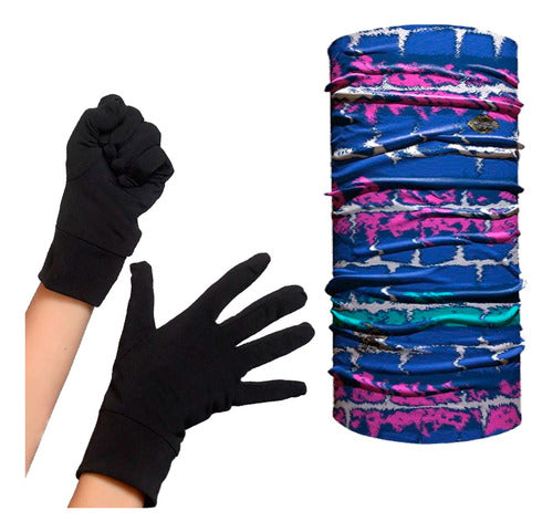 Hot Hat - Wakke Multifunctional Neck Gaiter + Thermal First Skin Gloves with Cuff for Running 0