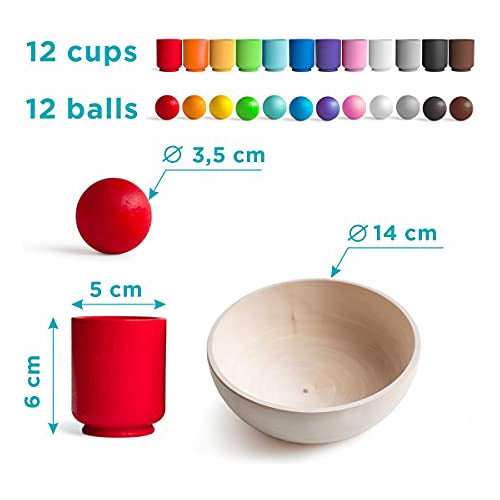 Ulanik Balls In Cups Large Montessori Toy Clasificador De Ma 3