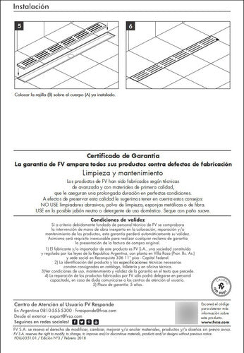 F&V Desague Lineal Rejilla FV 0351.02.6-AI Reversible 60cm Acero 5