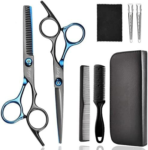 Hair Scissors Thinning Shears Set, Fcysy Professional Hair Cutting Kit 0