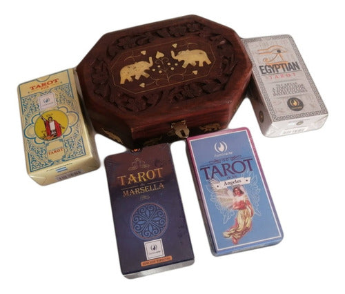 Cartas Tarot Raider Marsella Egipcio A Eleccion+caja Madera 2