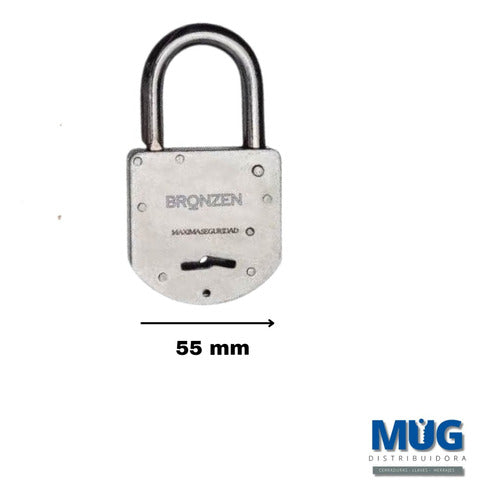 Bronzen Double Paddle Key Lock 55 Mm 1