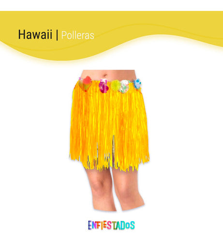 Enfiestados Pollera Hula Hula Hawaiana Verano X Color 40cms Cotillon 2