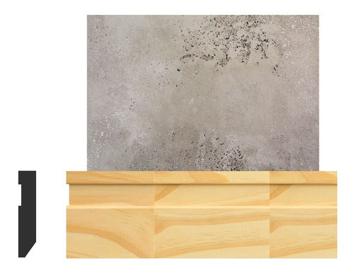 Modern Wood Baseboard 9x69 mm - Pack of 15 Strips x 3 Meters - Pine Clear Wood 0