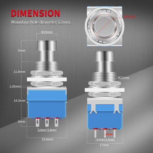 Chave 3pdt Foot Switch Para Solda Fio Pbs-24-302 1