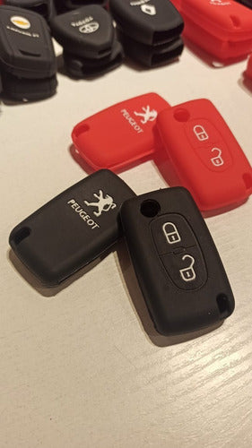 Red Silicone Key Cover Peugeot 2 Buttons 308 207 408 208 2