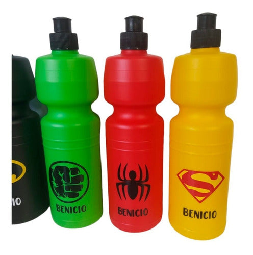 16 Botellas Plasticas Superheroes Souvenirs Cumpleaños 750cc 2