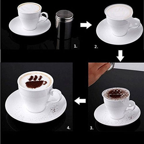 Yueton Paquete De 16 Cappuccino Coffee Barista Plantillas Pl 1