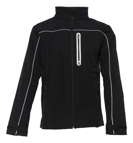 Thermal Waterproof Black Softshell Jacket for Men - Blade Model 1