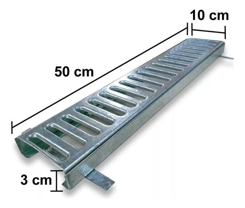 Rejilla Rejillon Lineal Galvanizado 10x50 Cm Refor C/marco 1