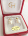18kt Gold Threaded Hoop Earrings with 7mm Synthetic Pearl Model 207 1