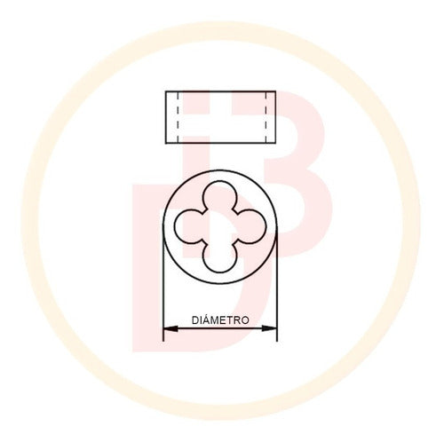 Adjustable HSS W 5/32 X 32 X Ø 25 mm Round Thread Cutting Die 1