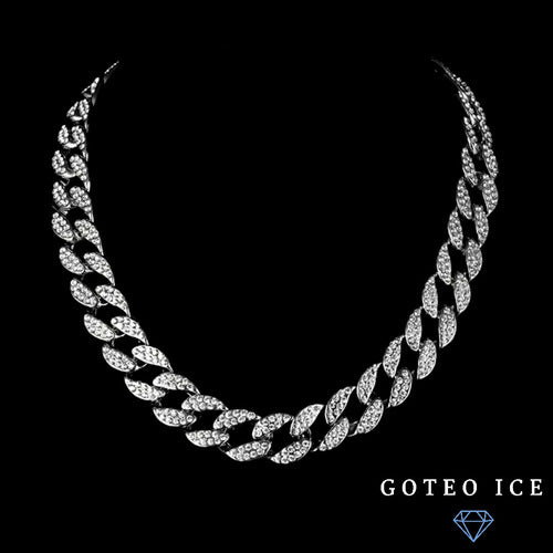 Cuban Chain Full Ice 15mm Gold/Silver 18k Diamonds 16