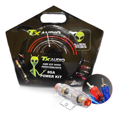 Kit De Cables 8 Gauge Portafusible Rca Potencia Woofer 1