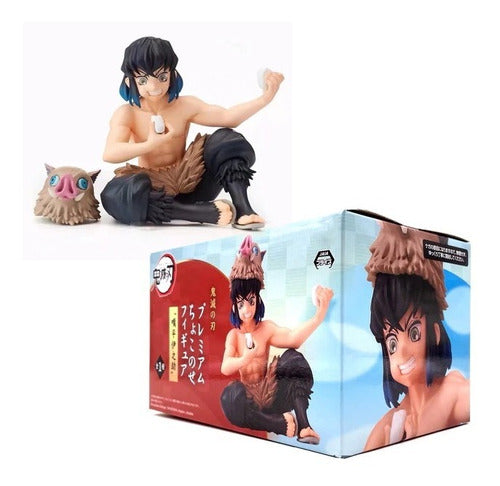 Figura Inosuke Hashibira - Demon Slayer 10 Cm Sentado 1