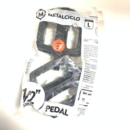 Metalciclo Plastic Pedals 1/2" Without Bearings 1