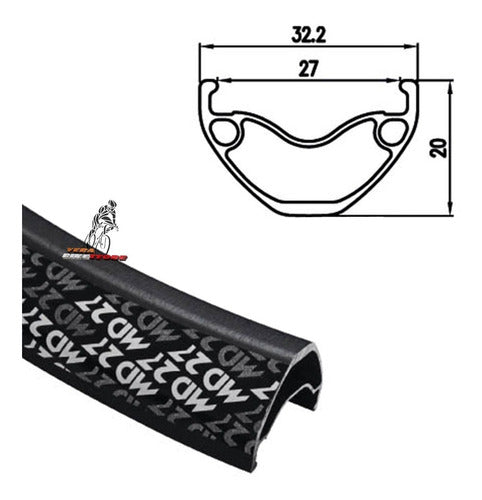 Alexrims MD27 Bicycle Rim R29 Tubeless 32 Holes 5