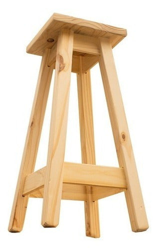 High Stool Pine Wood Natural 75cm 0