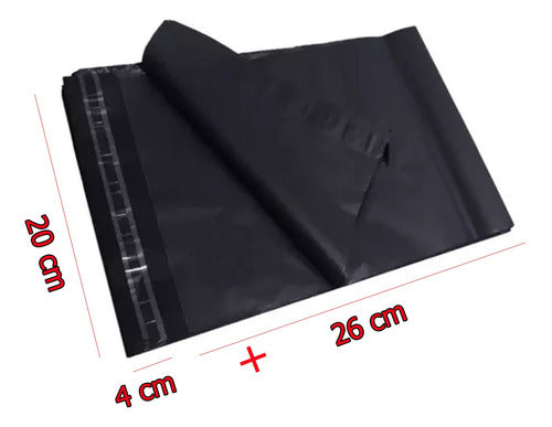 Generic 20x30 Ecommerce Bags with Adhesive - 200 Units - Black 1