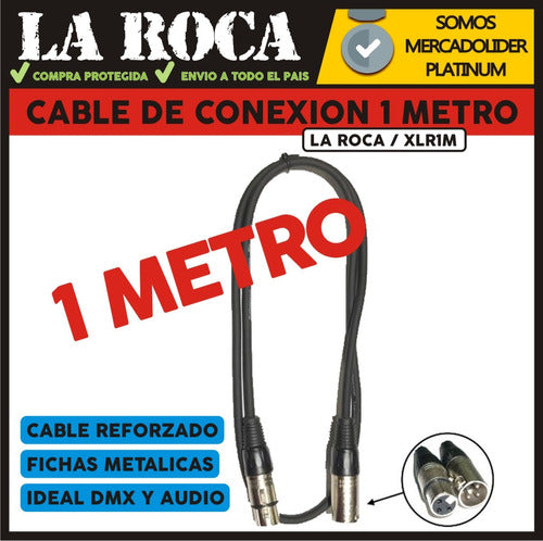 Moon XLR Canon Microphone Cable 1 Meter 3-Pin DMX 2