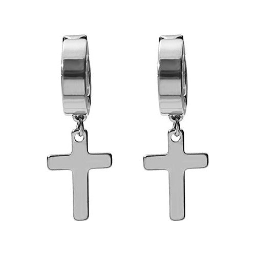 Rickts Stainless Steel Cruz Pressure Earrings for Men and Women 2