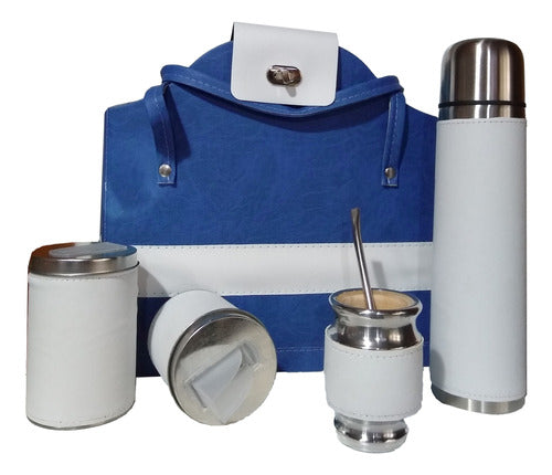 Regaleria Wendy Set Matero Completo Celeste Y Blanco Termo 1 L Acero Inox 1