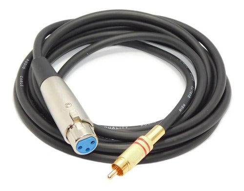 Cable Canon Xlr Hembra A Rca Macho 1 Mt Profesional 0