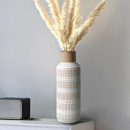 Lizofer Rustic Ceramic Vase for Bedroom Living Room 2