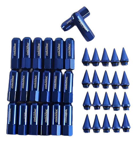 20pcs Azul M12x1.5 Cap Tacon Sintonizador Largo 60mm Alumini 0