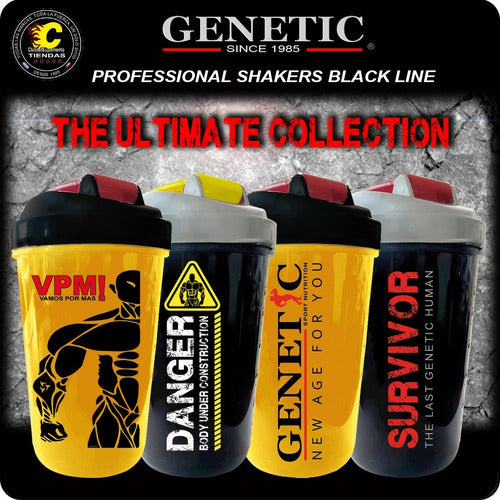 Genetic Vaso Shaker Batidos De Proteinas 600 Ml Con Polvera 4