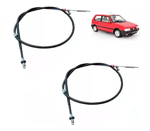 Fiat Juego De Cables Freno Mano Uno 70s Kit Por Dos Cables 0