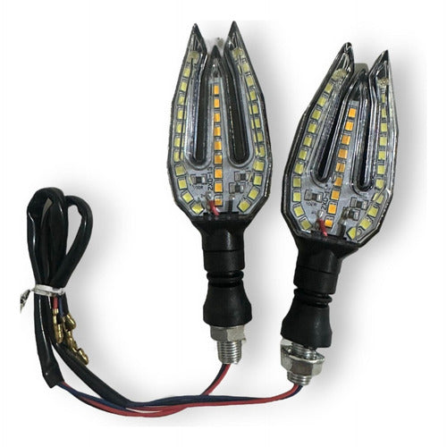 LUZLED Faro Luz De Giro Led Universal Blanco + Ambar Motos 0