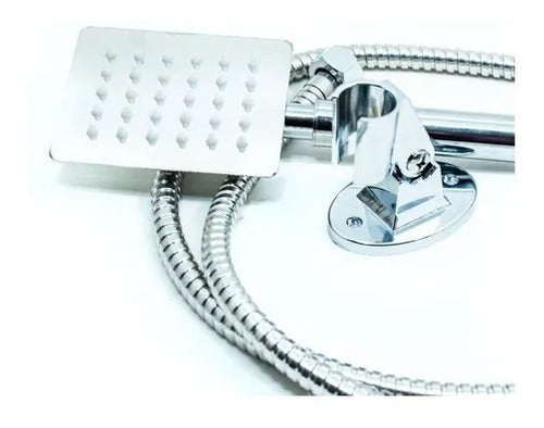 Mozart Premium Shower Kit 2221 Flexible 1.5m Square Chrome 0