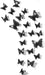 Bbto 3D Butterfly Wall Stickers 48 Units Black with Glitter 0