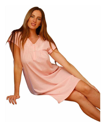 Luna Coton Short Sleeve Nightgown with Nursing Buttons - 4212-20 0