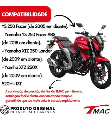 Pinhão Transmissão 13 Dentes Fazer 250 Lander 250 Tenere 2