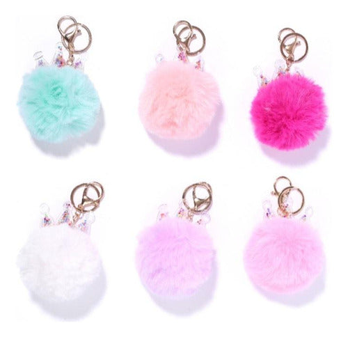 China Fashion Pompon Keychains in Pastel Colors 1