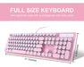 Camiysn Retro Pink Mechanical Keyboard with White Backlighting, 104 Keys 6