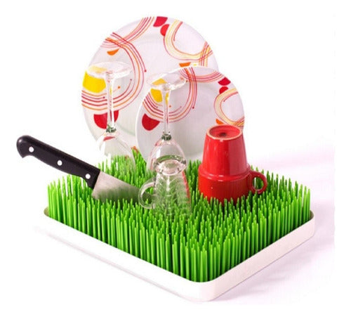 Grass Design Dish Drying Rack Tray 24 x 24 cm 1