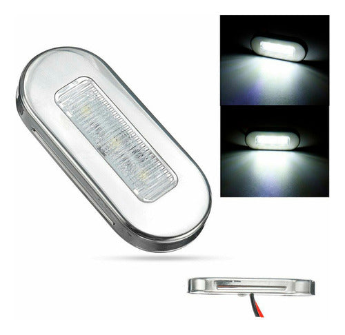 Luz De Cortesia 12v Led Branco Em Inox P/ Barcos E Lanchas 1