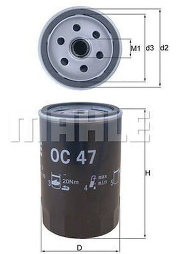 Mahle Oil Filter OC47 Volkswagen Bora 2.0 - Maranello 1