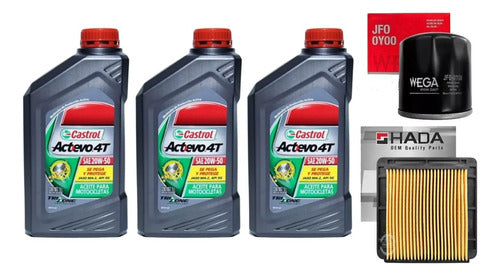 Castrol Kit Service Yamaha MT 03 Oil Filter Air + Castrol 20W50 0