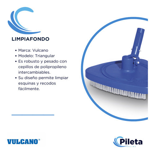 Vulcano Triangular Bottom Cleaner - Pool Brush 3