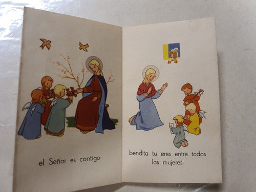 Antiguo Librito Con Dibujos Para Aprender El Ave Maria 2