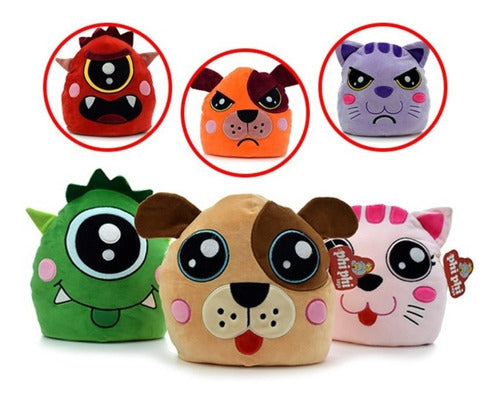 Reversible Plush Animals with Changing Expressions 22cm 9614 14
