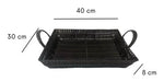 Form Multi-Use Black Plastic Tray with Handles 1