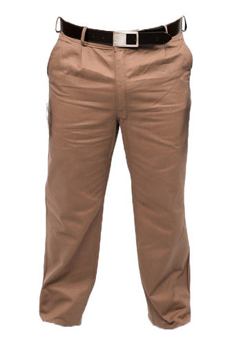 Beige Work Pants Steel Brown Gabardine Size 38 0