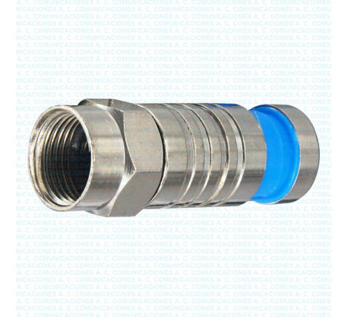 Generic F Male Connector for RG-6 Cable Snap Fitting Blue 0