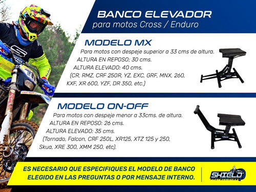 Shield Protecciones - Gaspar Ringuelet Banco Elevador Motos Enduro / Cross / Calle. Tornado-xtz-xr 1